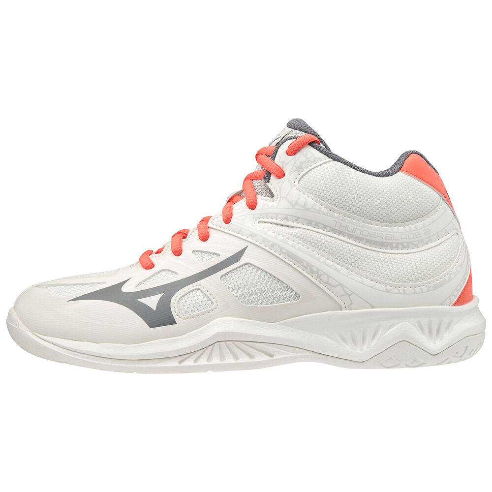 Scarpe Volley Mizuno Thunder Blade 2 Mid Donna - Bianche/Corallo - 17948-GTLV